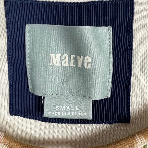 MAEVE Women's S Multi Color Rainbow Earth Tone Ikat Fit & Flare Sennebec Dress - Picture 7 of 11